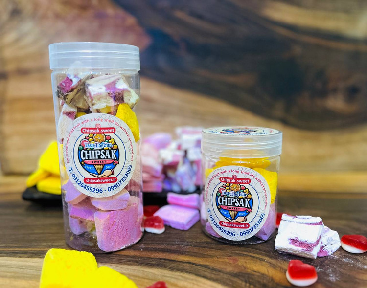 بستنی خشک چیپسک سوییت با طعم های وانیل شاه توت,انبه,توت فرنگی