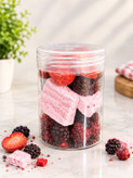میکس میوه های پفکی (توت فرنگی ) (شاتوت ) ( بلک بری ) (بستنی توت فرنگی )